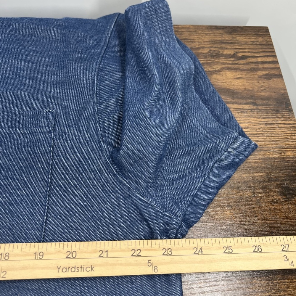 Carhartt Loose Fit Pocket Polo Shirt Mens L Heathered Blue Short Sleeve K570 EUC - Picture 7 of 9